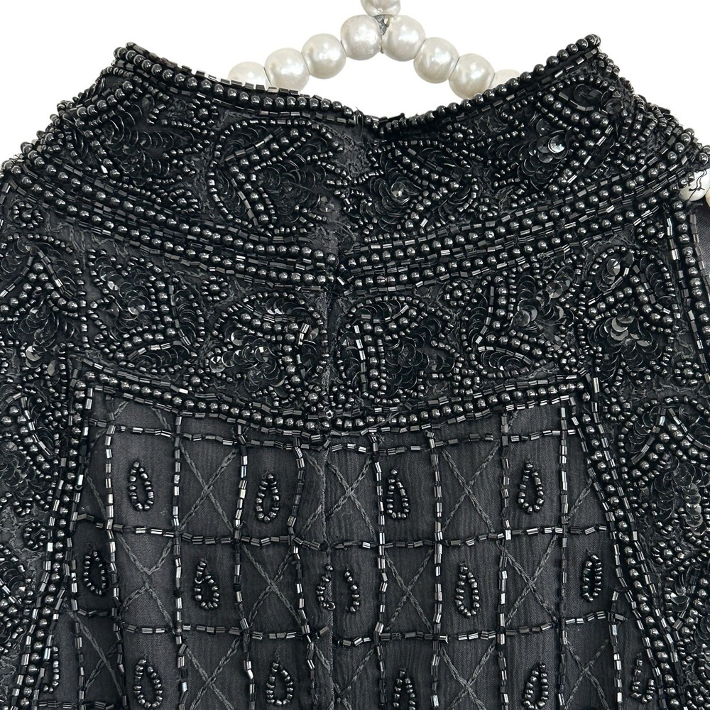 Vintage Papell Boutique Silk Beaded Halter Tank Top PM Fairy Whimsigoth Formal - Picture 9 of 13